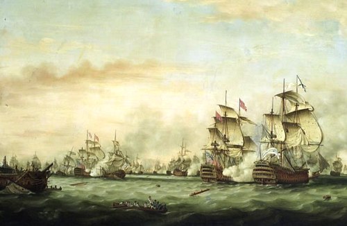 Batalla de las Islas de las Santas, por Whitcombe