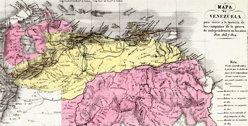 Venezuela en 1812 por Codazzi
